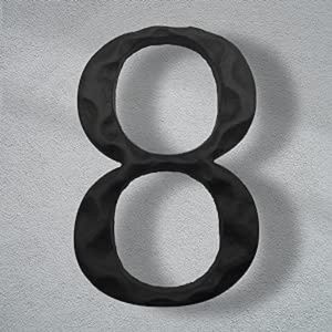House Number 8 High Floating Cast Iron 5" Home Address Number, Mailbox/Black #8